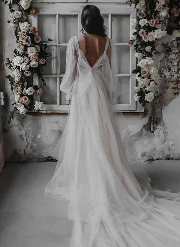 Wholesale A-Line/Princess V-Neck Floor-Length Wedding Dress
